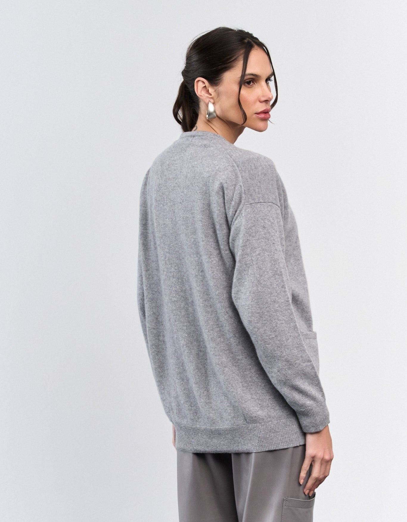 MAXI CARDIGAN MADRE REINA CASHMERE CALM GRAY