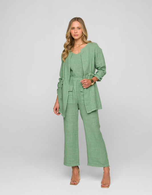 PARKA TEREZA MADRE REINA LINHO VERDE MENTA