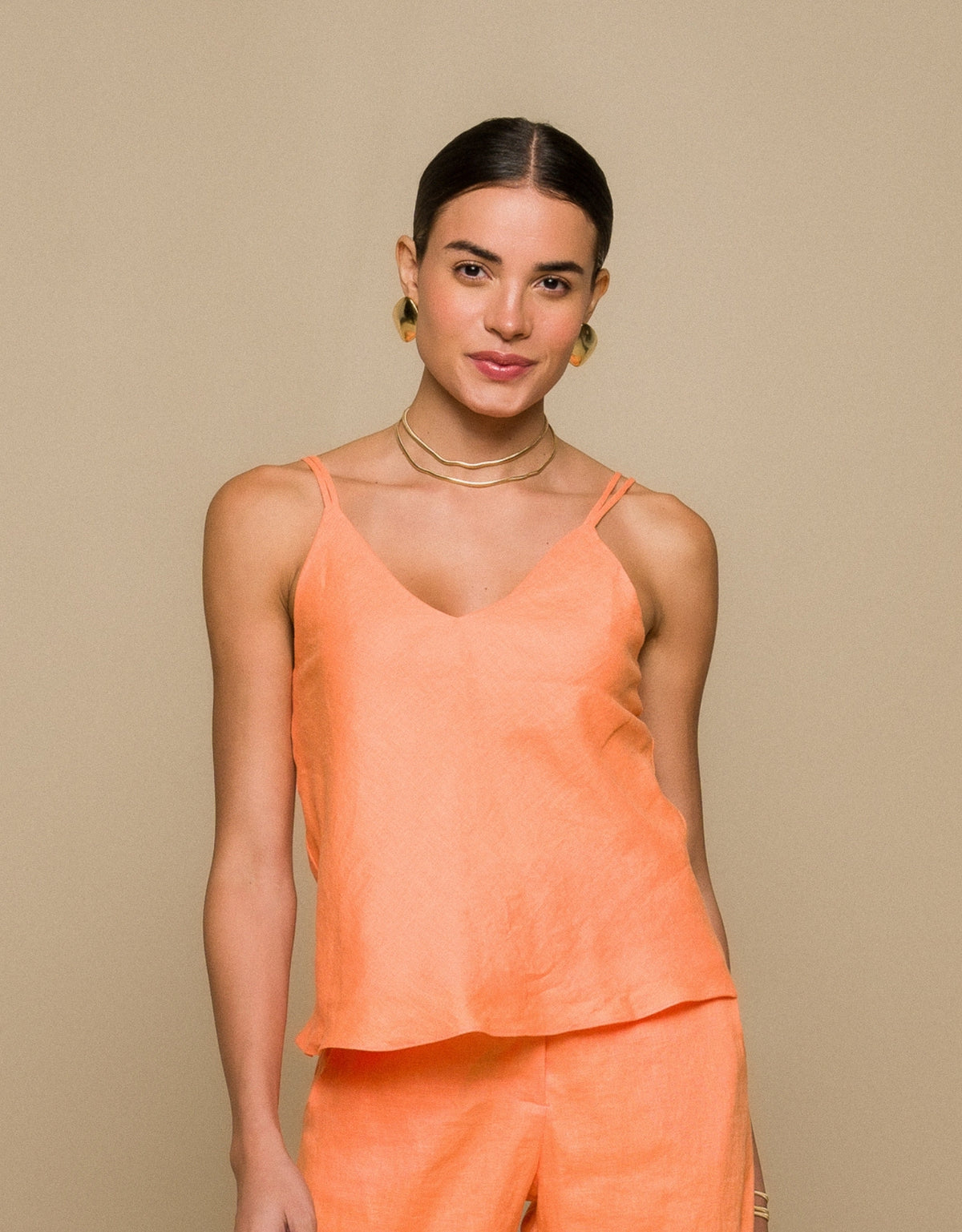 REGATA ANNA MADRE REINA LINHO LARANJA PAPAYA