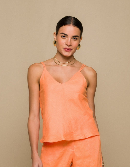 REGATA ANNA MADRE REINA LINHO LARANJA PAPAYA