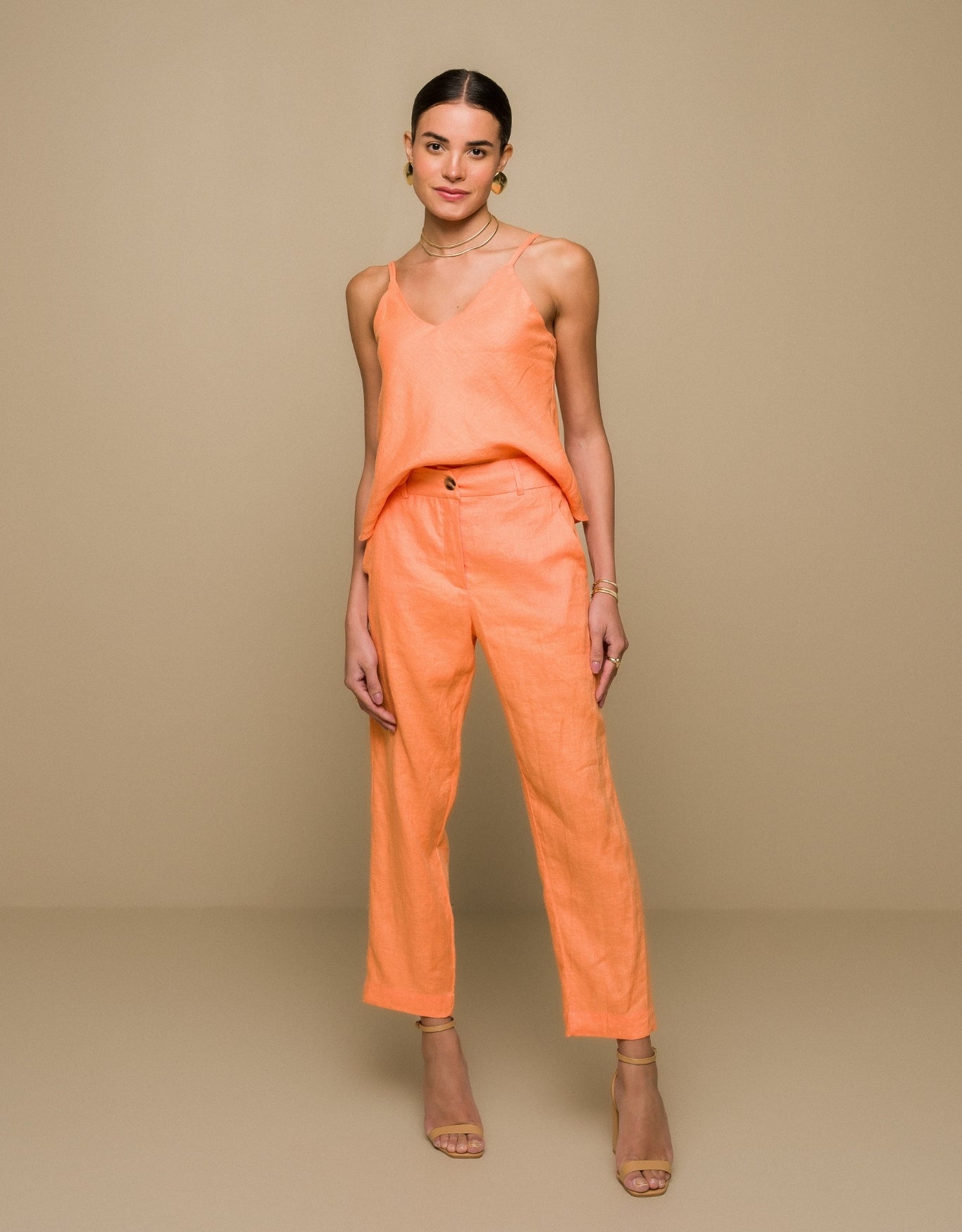 REGATA ANNA MADRE REINA LINHO LARANJA PAPAYA