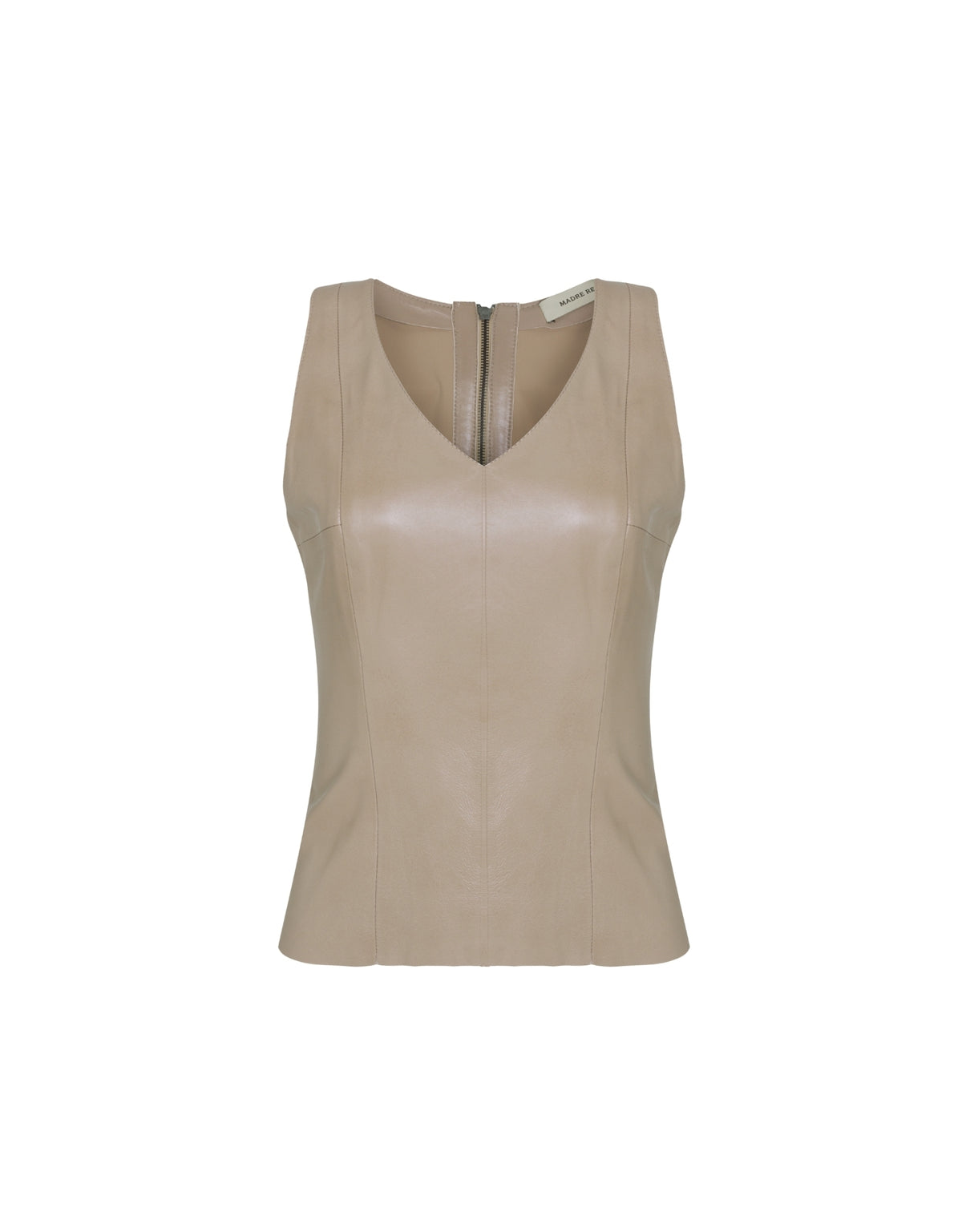 REGATA DECOTE V MADRE REINA MALHA COM COURO AVELÃ