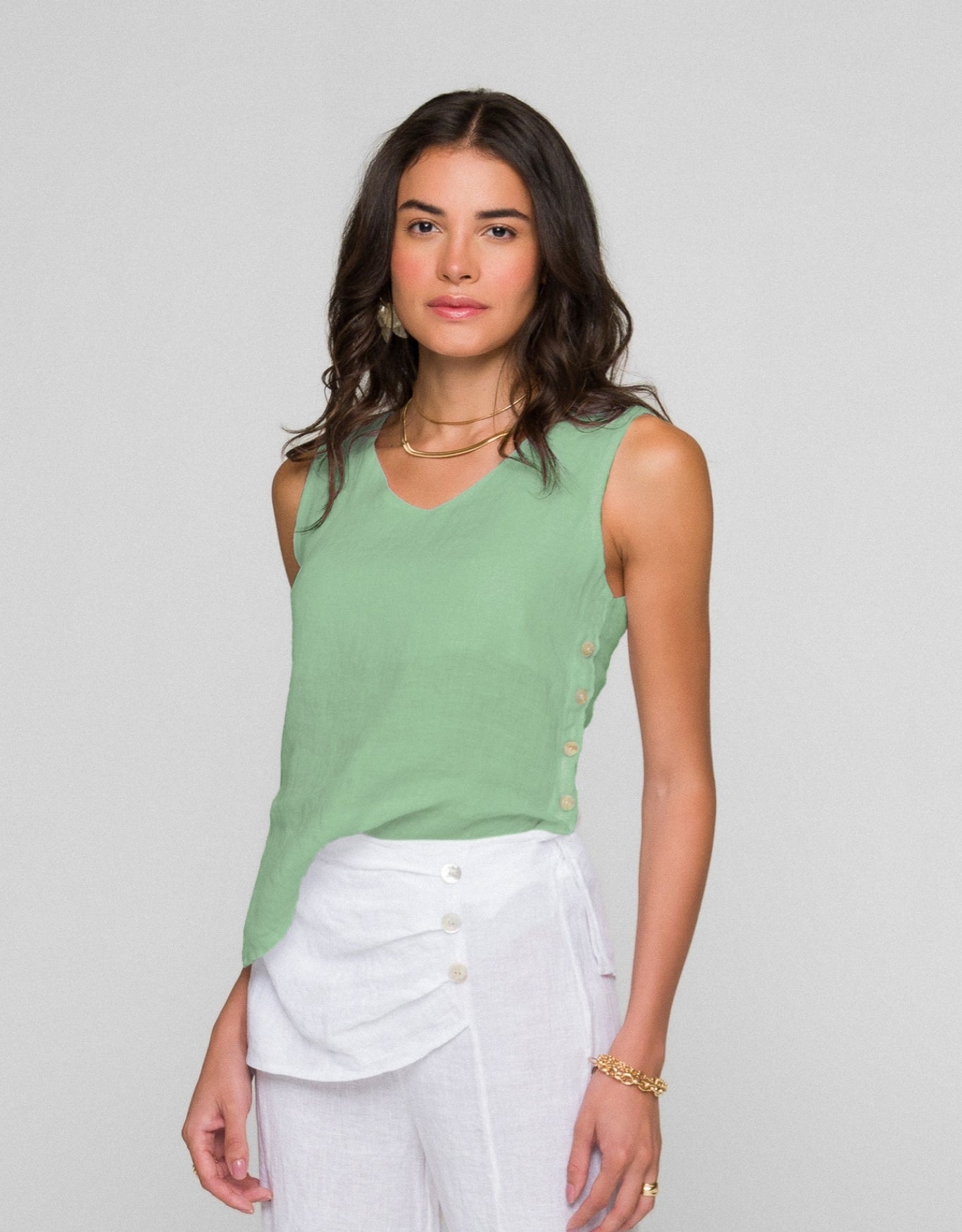 REGATA MILLA MADRE REINA LINHO VERDE MENTA