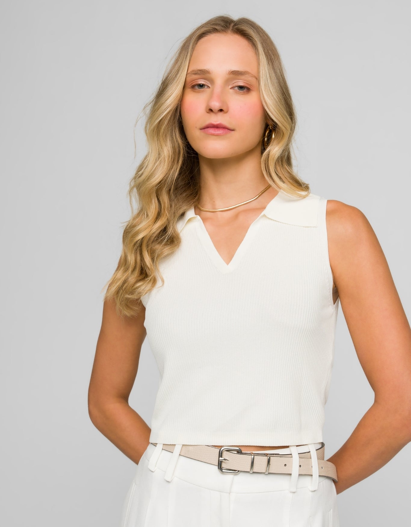 REGATA POLO MADRE REINA TRICOT BRANCO