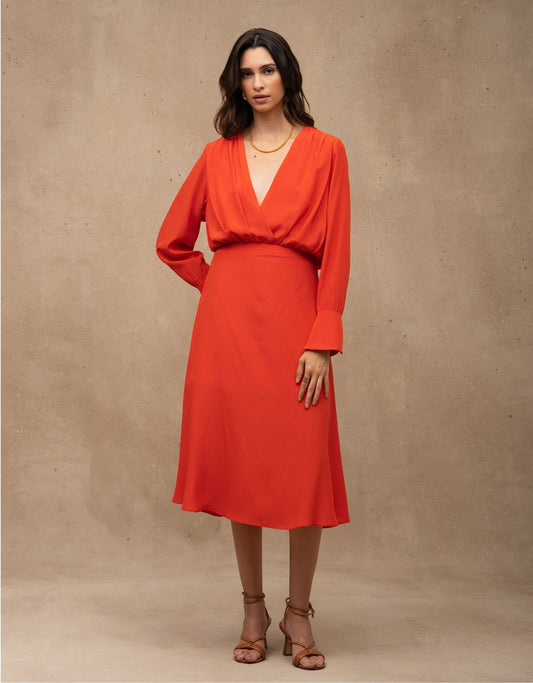 SAIA AMANDA MADRE REINA SEDA VERMELHO TOMATE