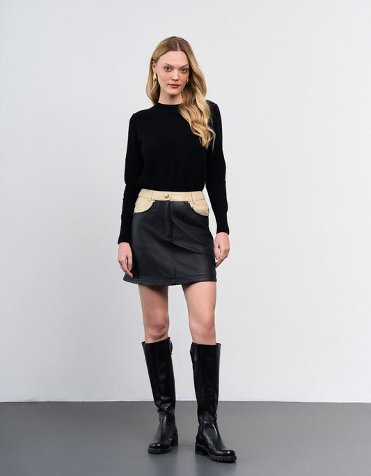 SAIA CAROL MADRE REINA COURO PRETO/DESERT