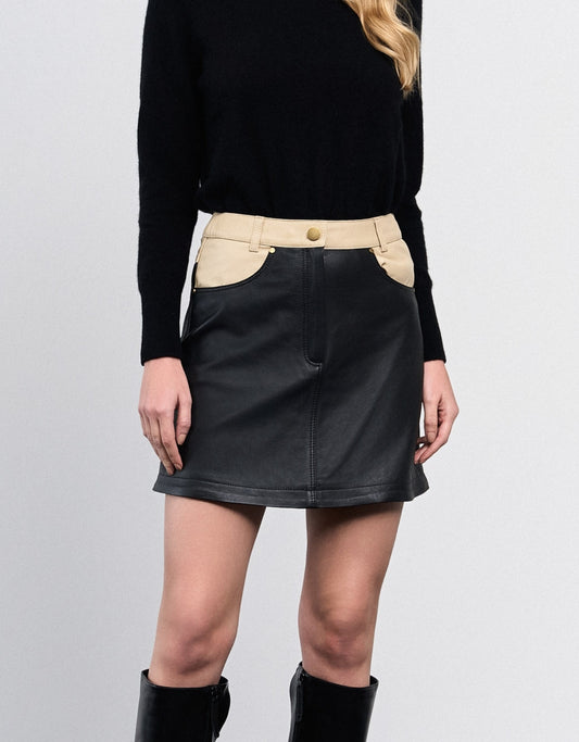 SAIA CAROL MADRE REINA COURO PRETO/DESERT