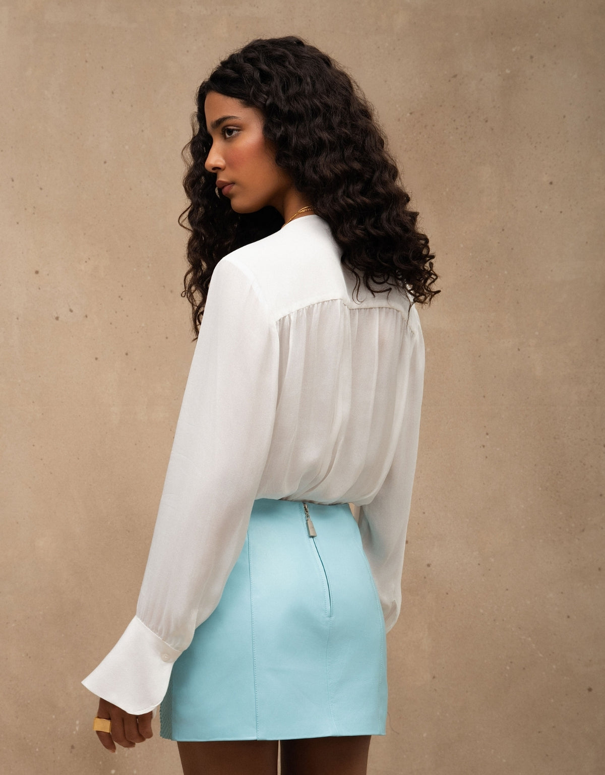 SAIA CURTA MADRE REINA PYTHON AZUL TURQUESA