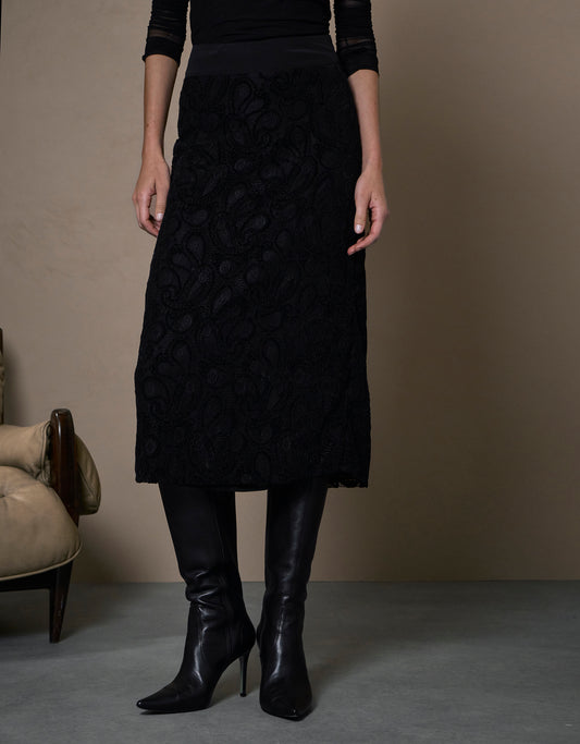 SAIA DE RENDA MADRE REINA PRETO