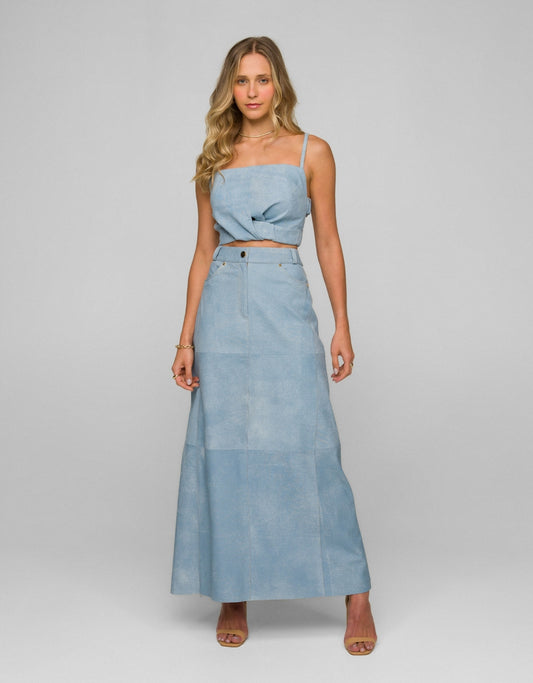 SAIA GIULIA MADRE REINA COURO BLUE DENIM