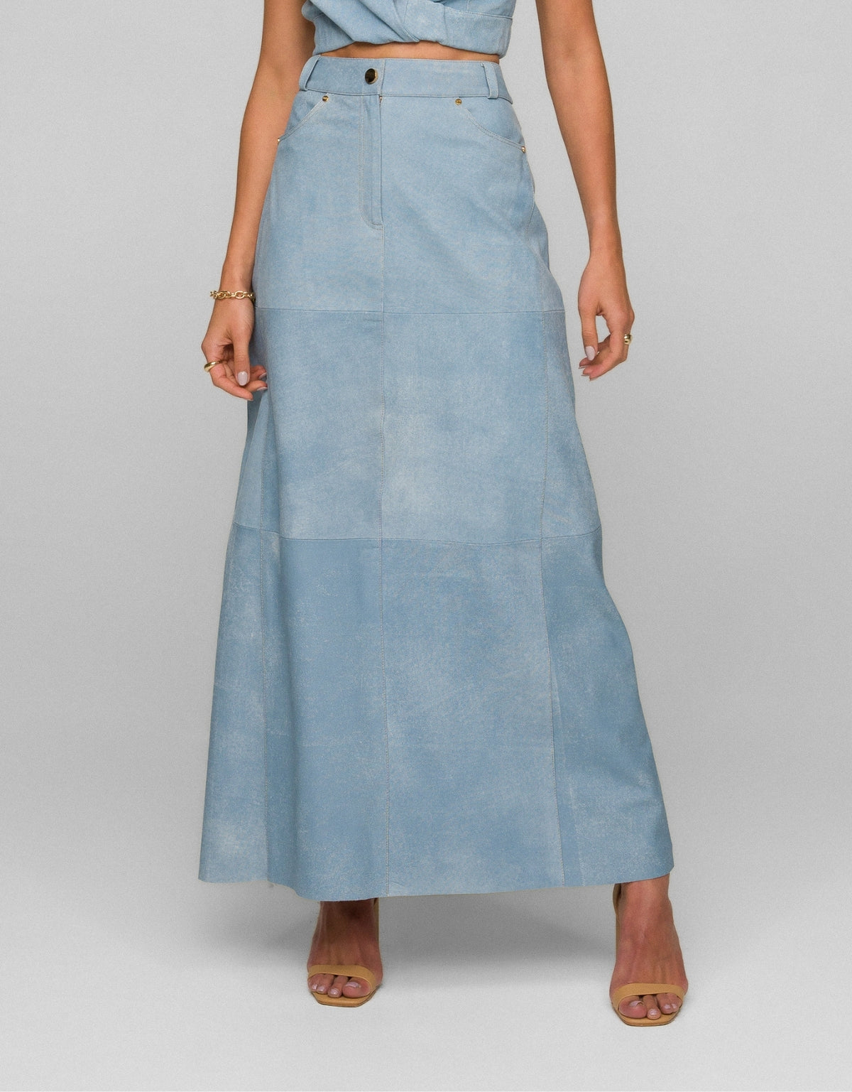 SAIA GIULIA MADRE REINA COURO BLUE DENIM