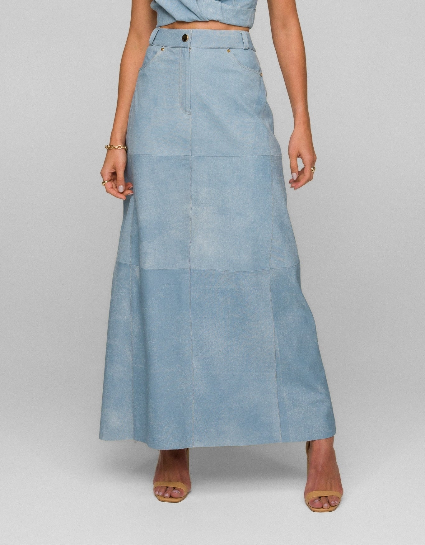 SAIA GIULIA MADRE REINA COURO BLUE DENIM