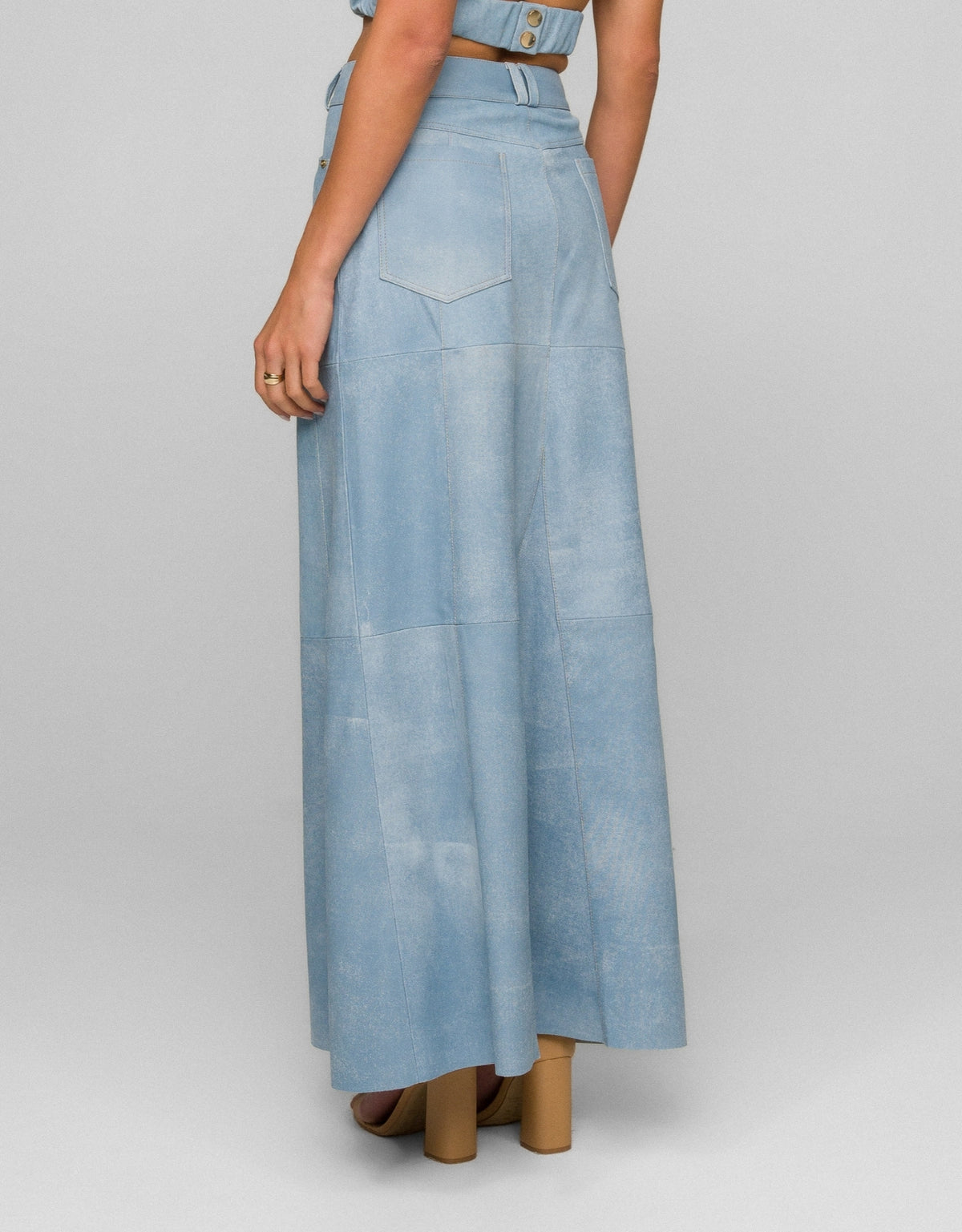 SAIA GIULIA MADRE REINA COURO BLUE DENIM