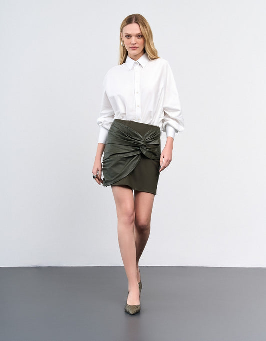 SAIA HELENA MADRE REINA COURO COM MALHA DARK MOSS