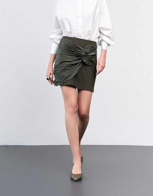 SAIA HELENA MADRE REINA COURO COM MALHA DARK MOSS