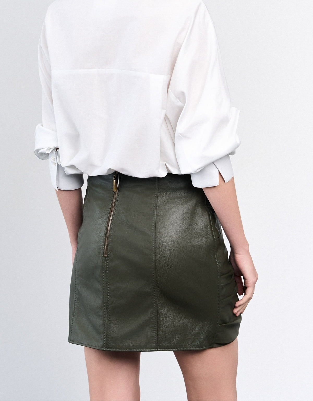 SAIA HELENA MADRE REINA COURO COM MALHA DARK MOSS