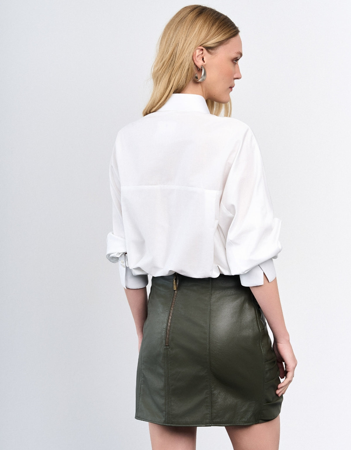 SAIA HELENA MADRE REINA COURO COM MALHA DARK MOSS