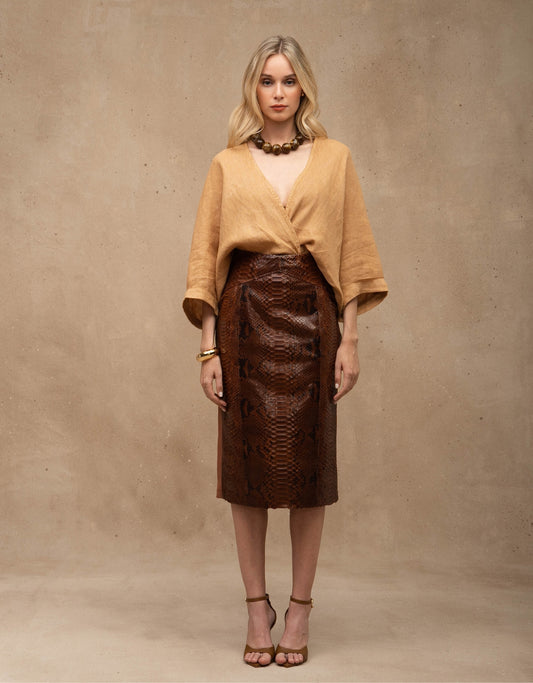 SAIA MADRE REINA PYTHON COM MALHA CARAMELO