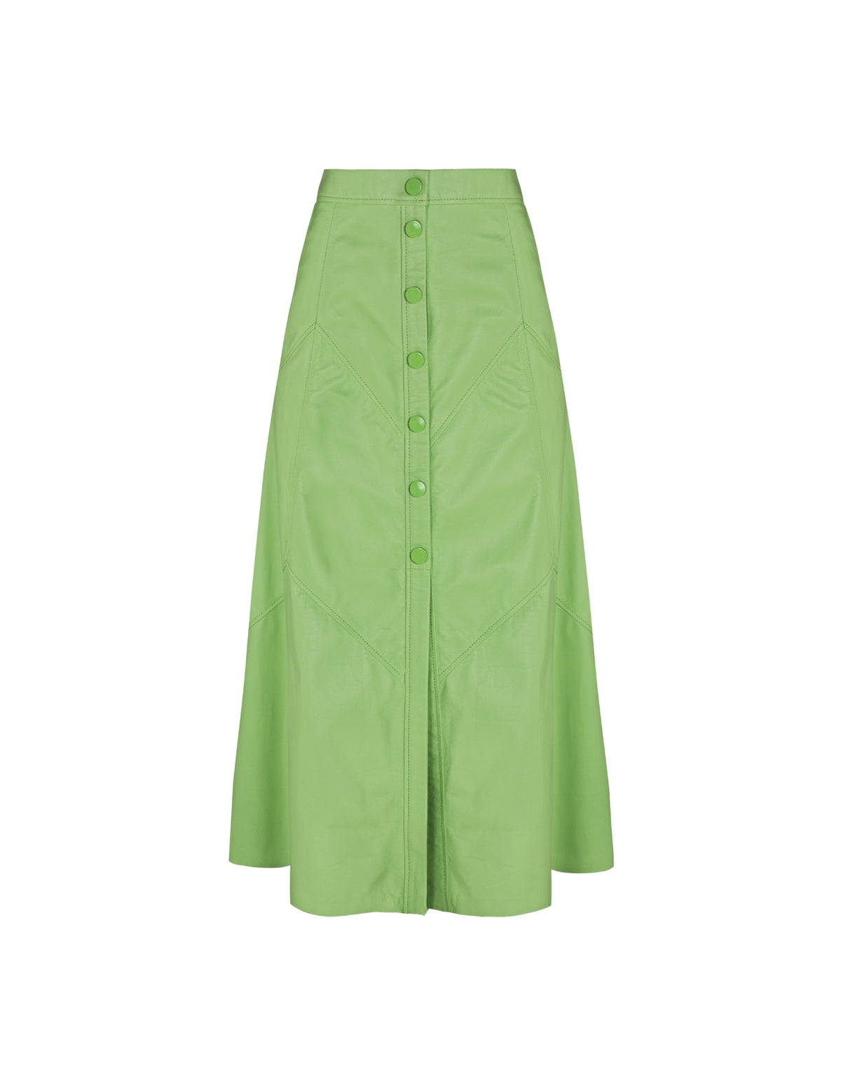 SAIA MIDI BOTÕES MADRE REINA COURO VERDE MENTA