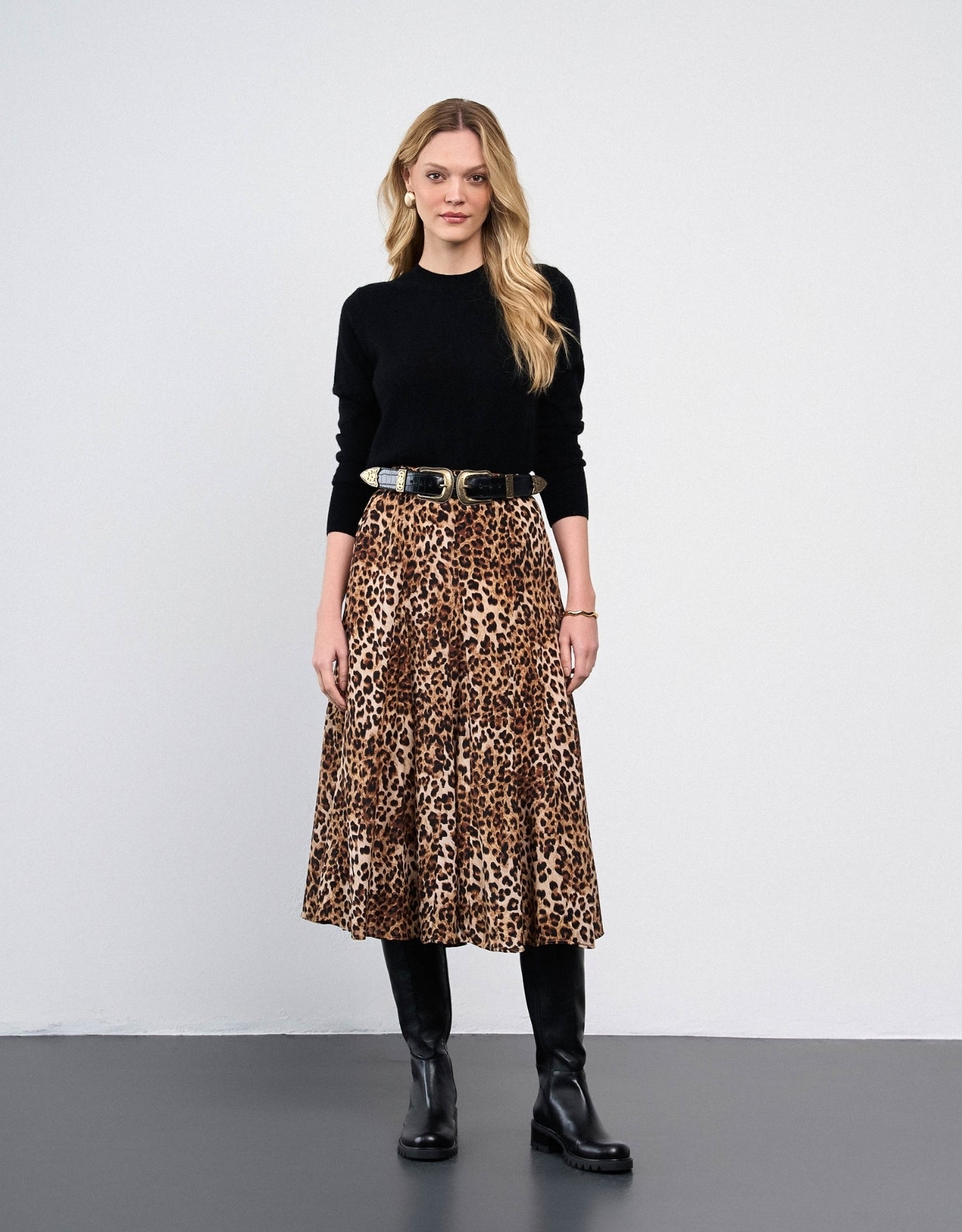 SAIA MIDI MADRE REINA SEDA ANIMAL PRINT