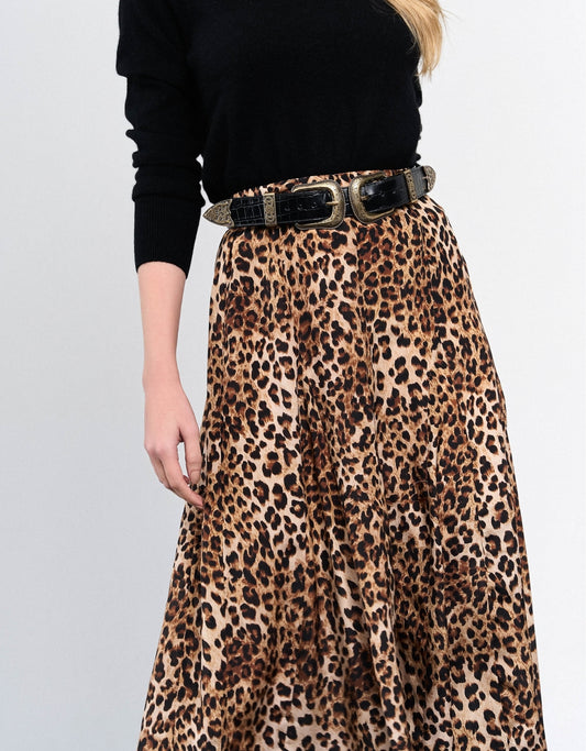 SAIA MIDI MADRE REINA SEDA ANIMAL PRINT