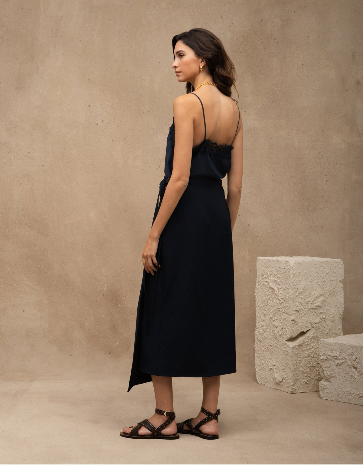 SAIA PAOLA MADRE REINA ALFAIATARIA AZUL MARINE