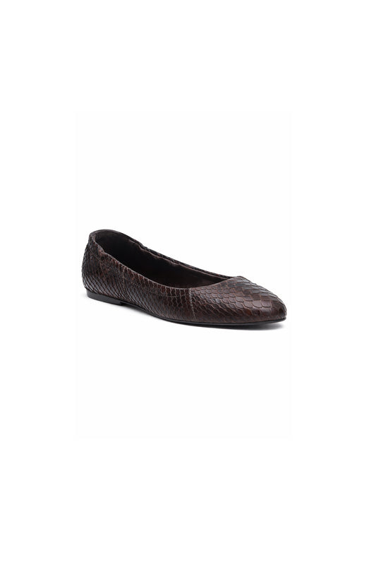 SAPATILHA MADRE REINA COURO PYTHON DARK BROWN