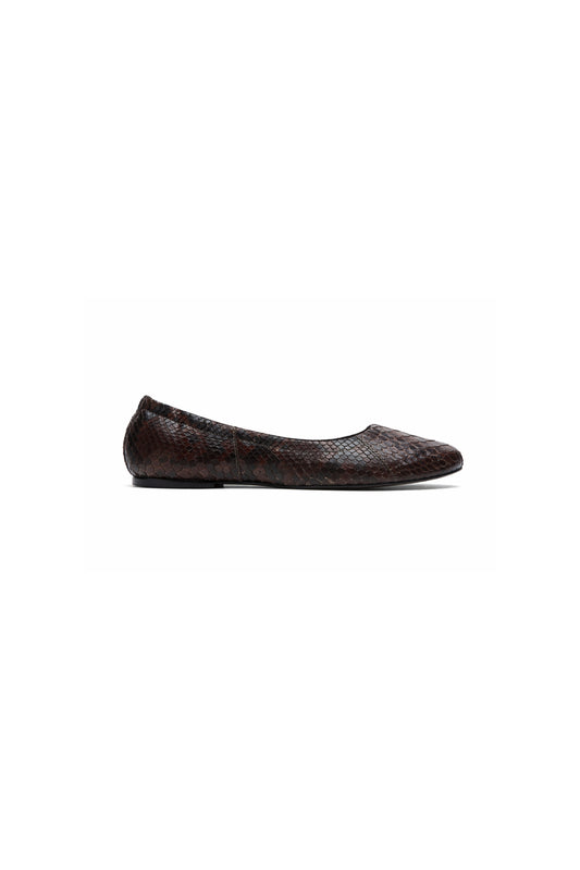 SAPATILHA MADRE REINA COURO PYTHON DARK BROWN