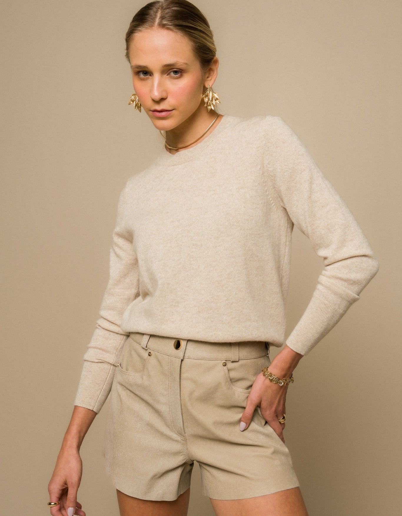 SHORT GIULIA MADRE REINA COURO NOZES DENIM