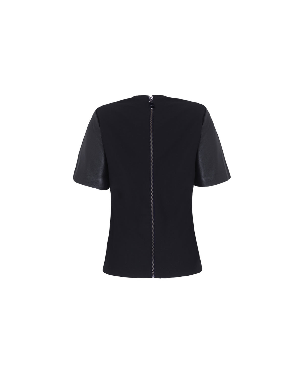 T-SHIRT CAMILA MADRE REINA COURO COM MALHA PRETO