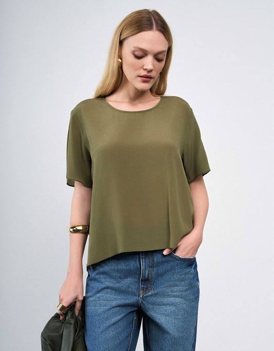 T-SHIRT CLASSIC MADRE REINA SEDA GREIGE