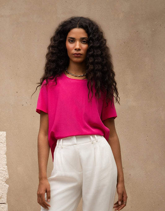 T-SHIRT CLASSIC MADRE REINA SEDA ROSA BLOOM