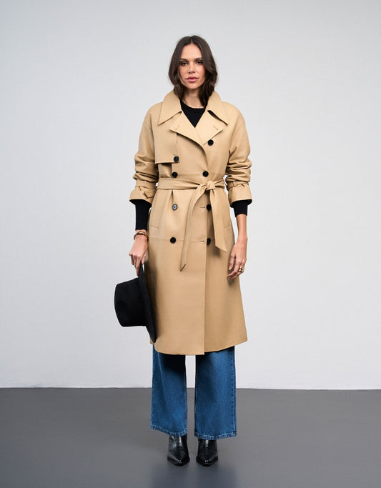TRENCH COAT ANTONELLA MADRE REINA COURO DESERT