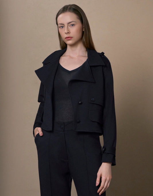 TRENCH COAT LUANA MADRE REINA AZUL MARINE