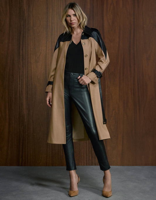 TRENCH COAT UTILITAIRE MADRE REINA COM COURO ARGILA