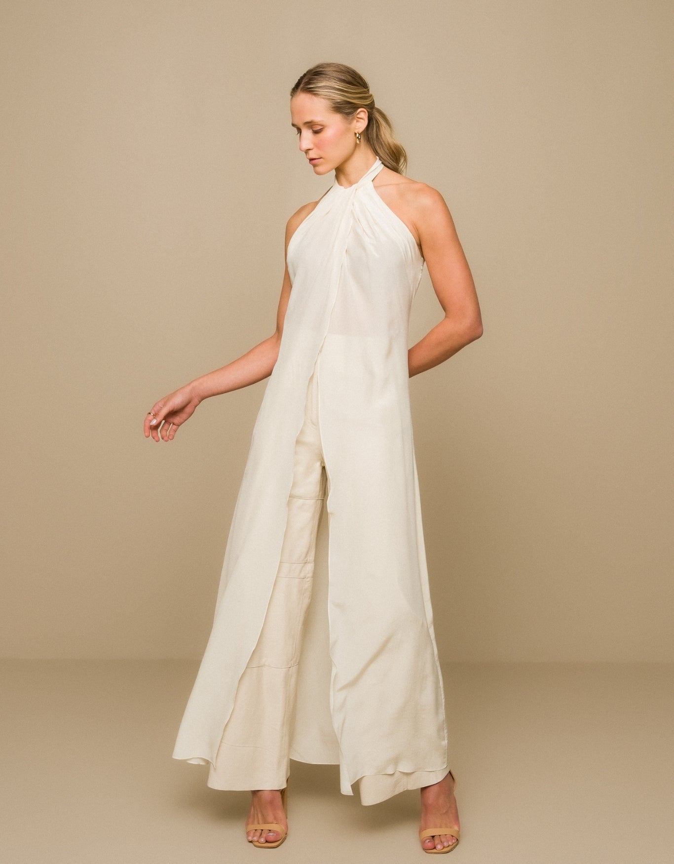 TÚNICA MALU MADRE REINA SEDA OFF WHITE