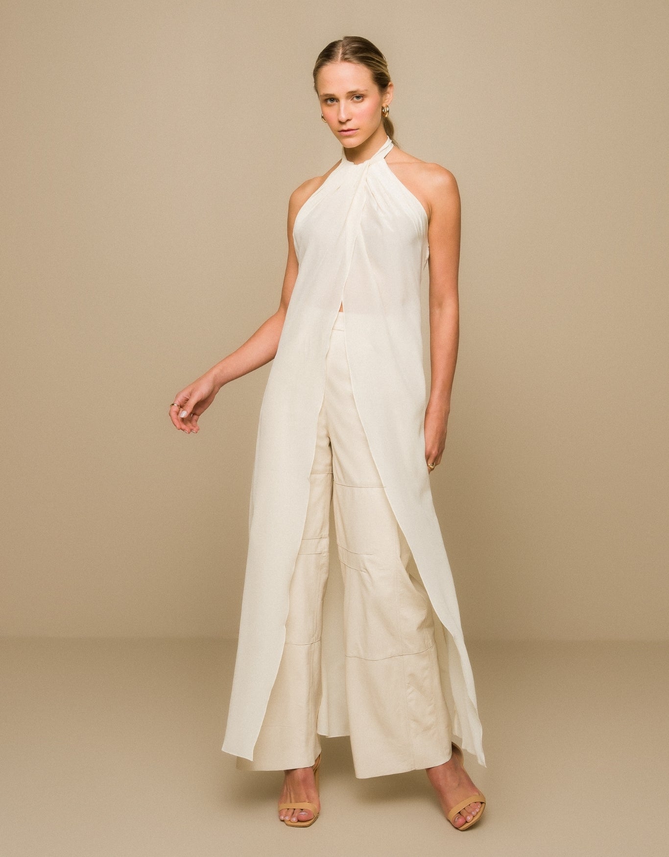 TÚNICA MALU MADRE REINA SEDA OFF WHITE