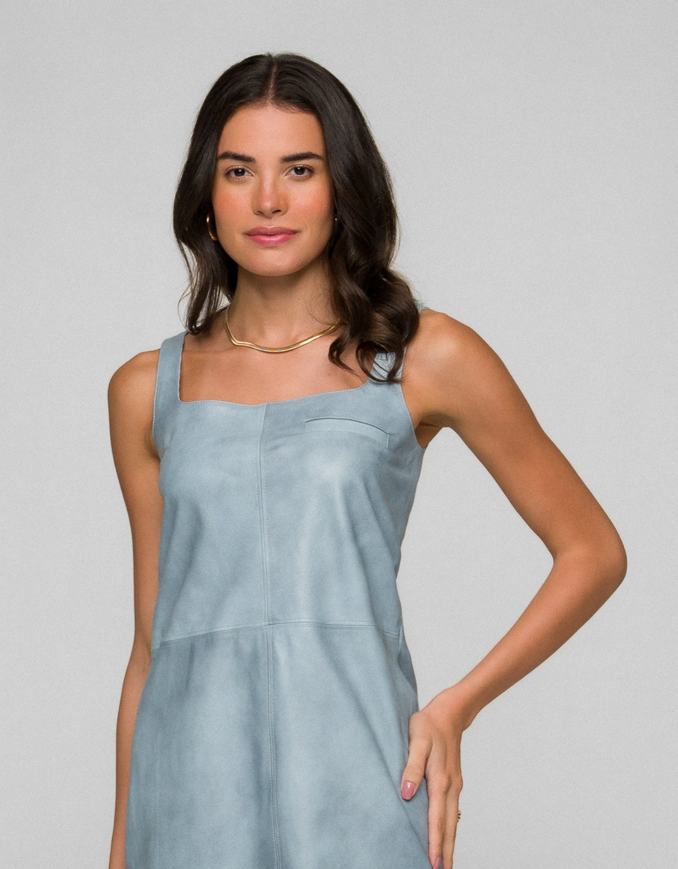 VESTIDO BIA MADRE REINA COURO AZUL JEANS