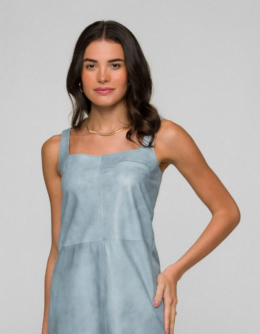 VESTIDO BIA MADRE REINA COURO AZUL JEANS