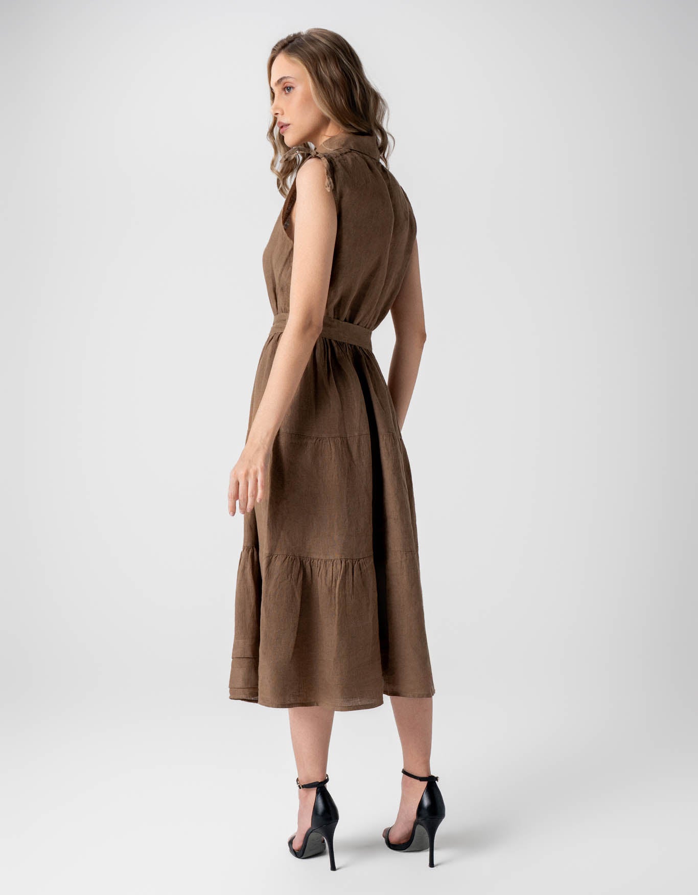 VESTIDO CHEMISE BEL MADRE REINA LINHO NOZES