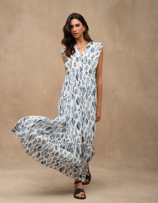 VESTIDO JULIETA LONGO ESTAMPADO MADRE REINA SEDA