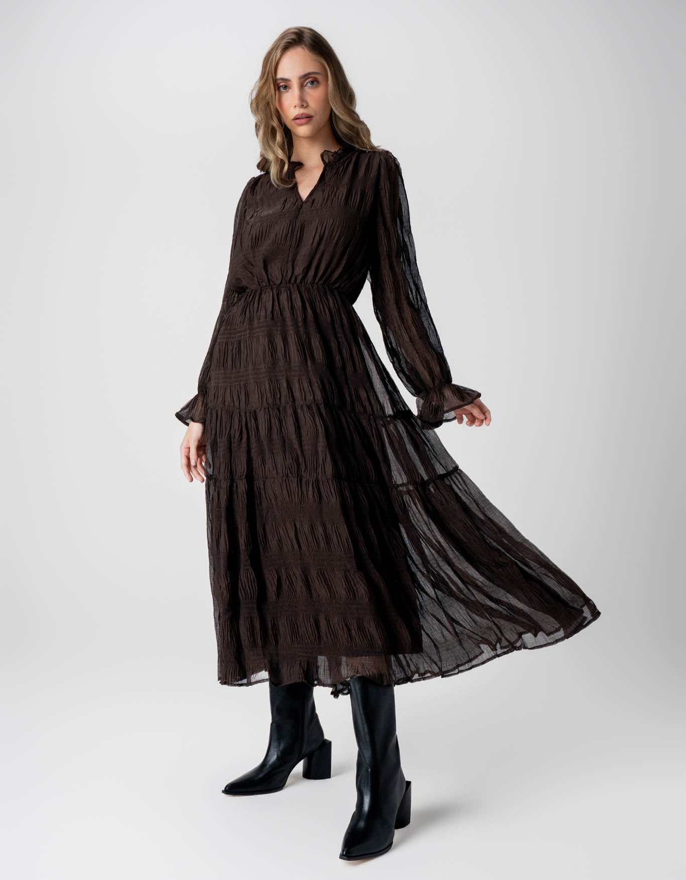 VESTIDO ISABELLA MADRE REINA CHOCOLATE