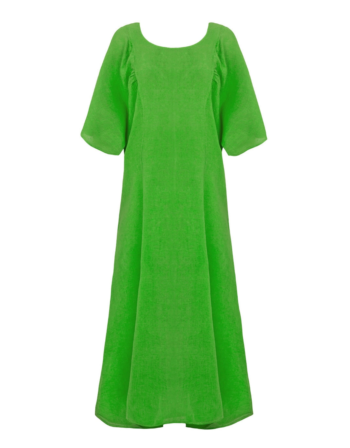 VESTIDO MADRE REINA  FRANZIDO LINHO VERDE FLAG