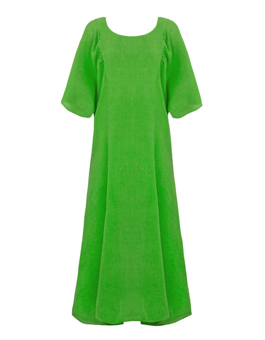 VESTIDO MADRE REINA  FRANZIDO LINHO VERDE FLAG