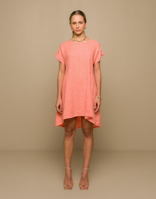 VESTIDO MANU MADRE REINA LINHO LARANJA PITANGA