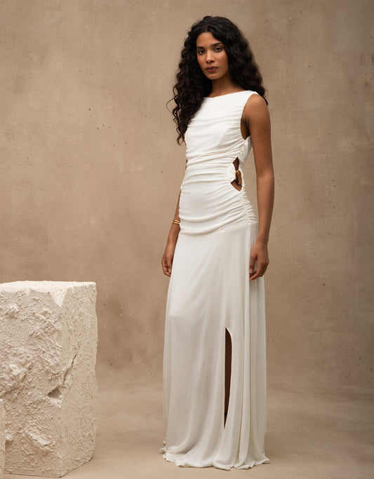 VESTIDO MARIANA MADRE REINA OFF WHITE