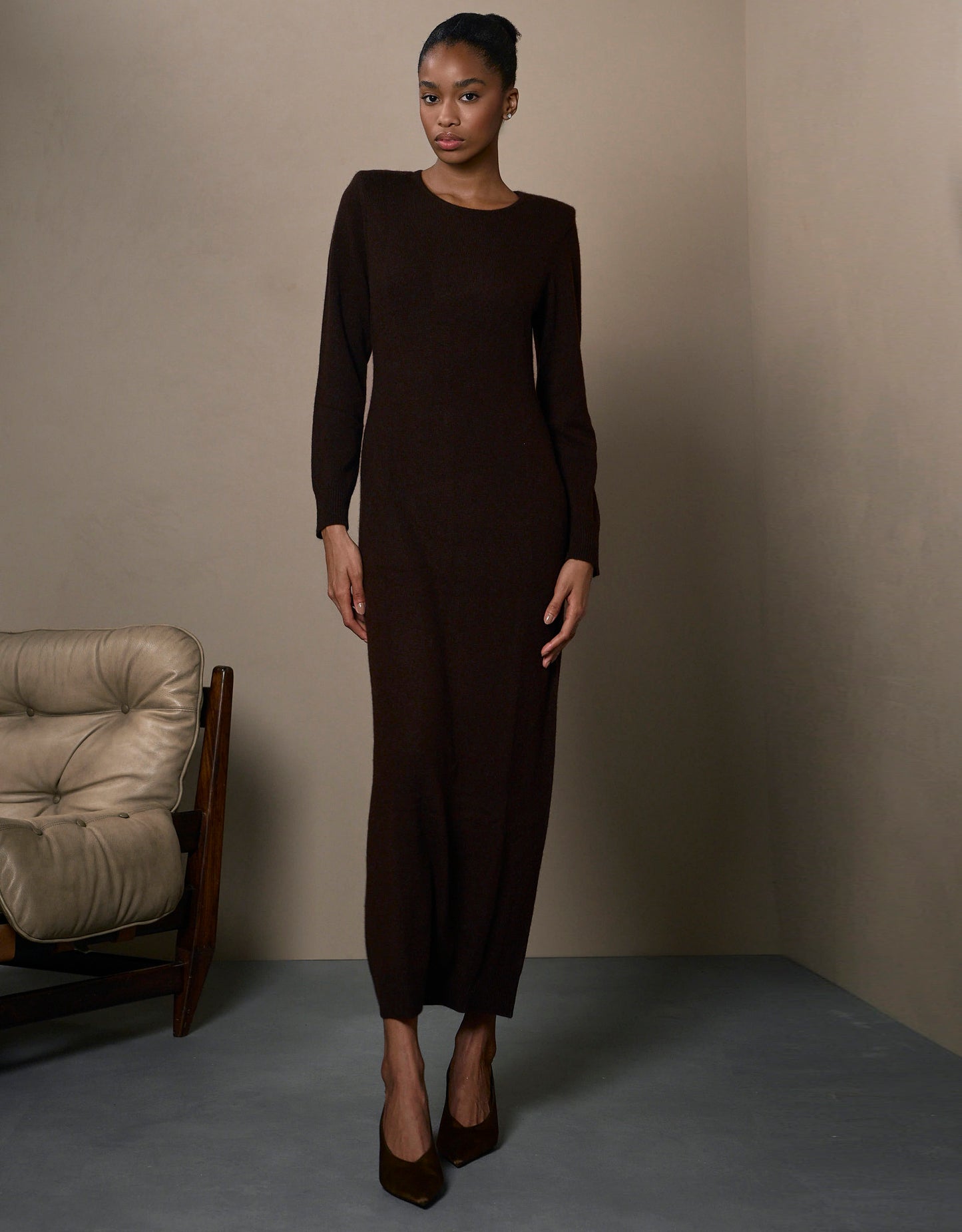 VESTIDO MEL MADRE REINA CASHMERE MADEIRA