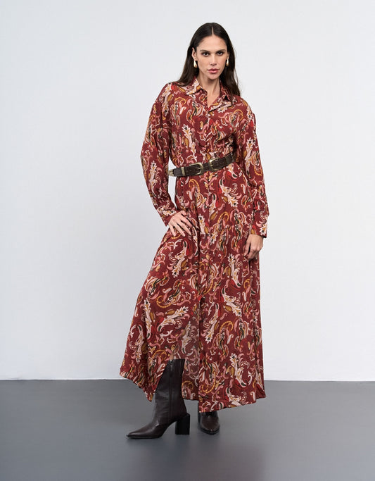 VESTIDO MELINA MADRE REINA SEDA PAISLEY