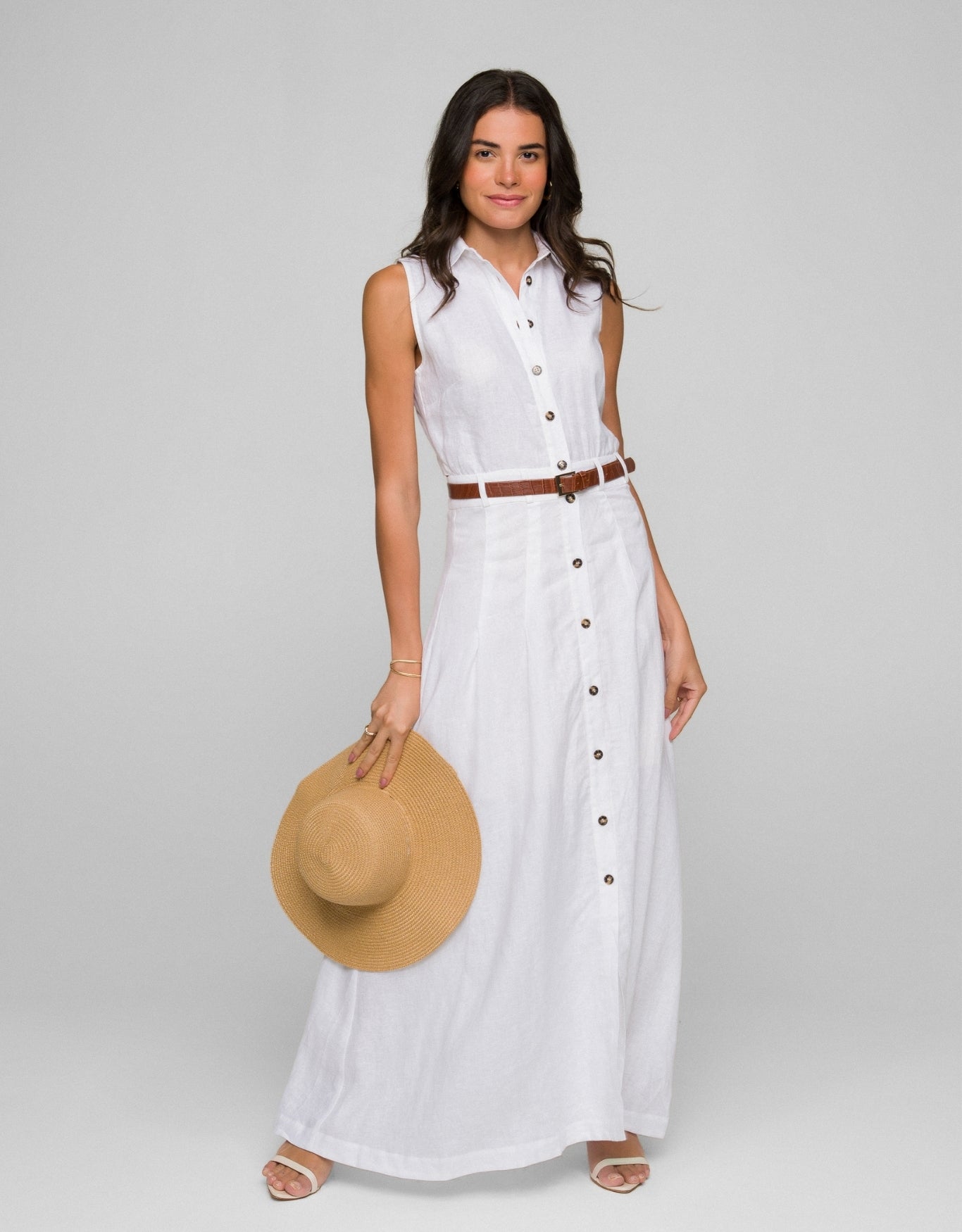 VESTIDO ROMANA MADRE REINA LINHO BRANCO