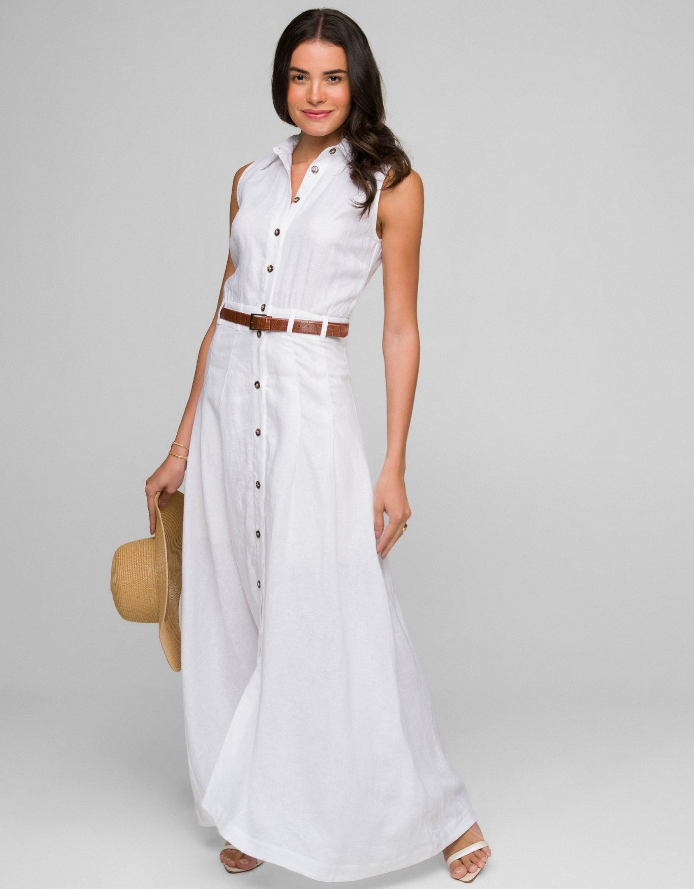 VESTIDO ROMANA MADRE REINA LINHO BRANCO